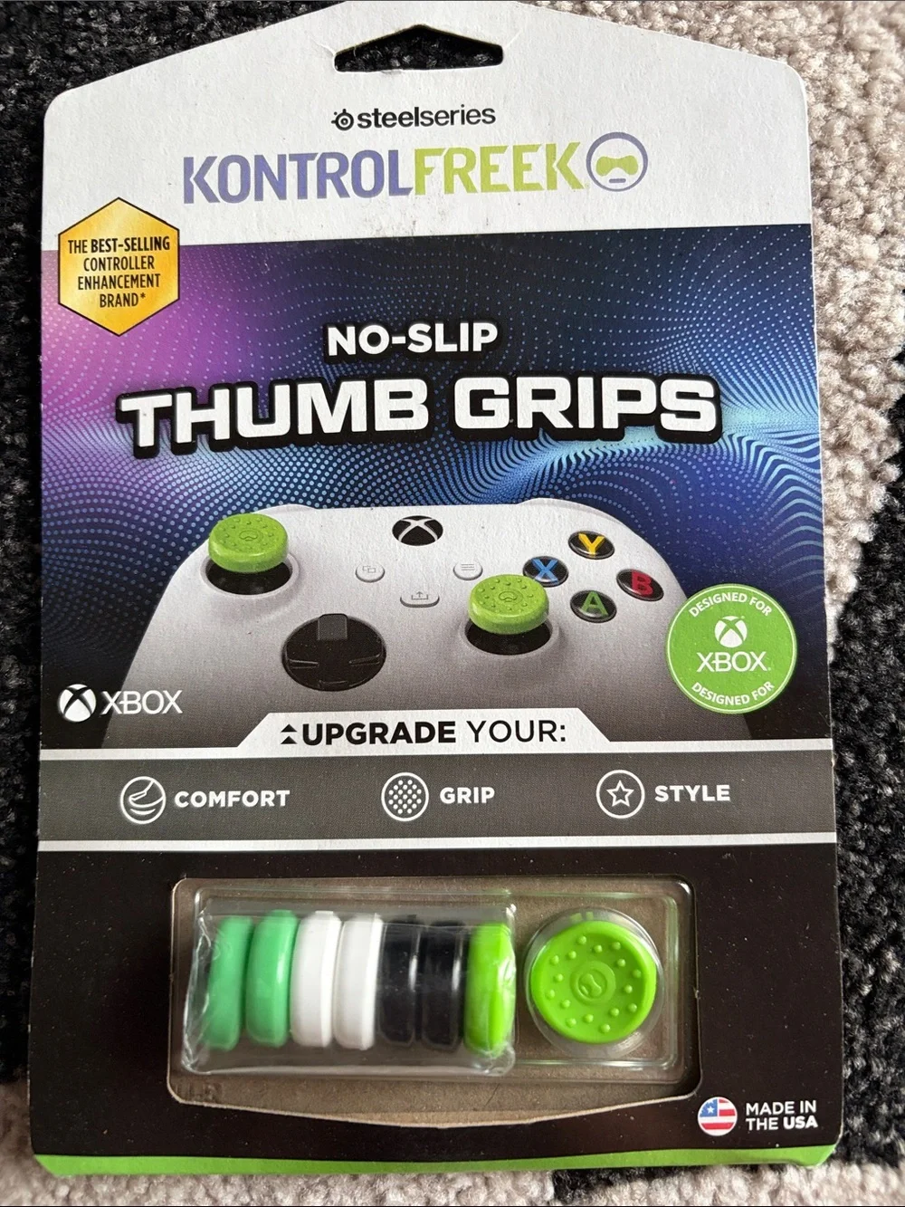 SteelSeries KontrolFreek No-Slip Thumb Grips for Xbox - Green/White/Black